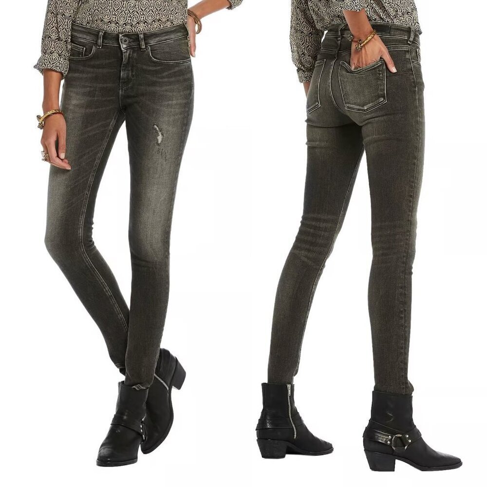 Scotch & Soda Black La Bohemienne Mid Rise Skinny Jeans Size 30/32